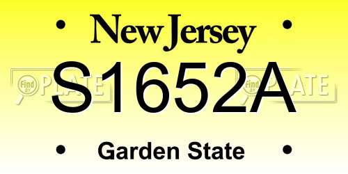 S1652A New Jersey License Plate