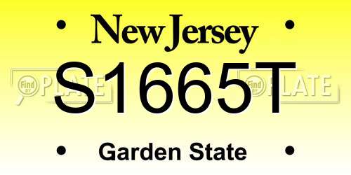 S1665T New Jersey License Plate