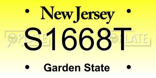 S1668T New Jersey License Plate