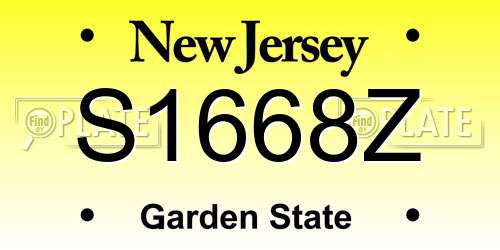 S1668Z New Jersey License Plate