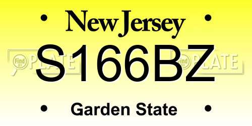 S166BZ New Jersey License Plate