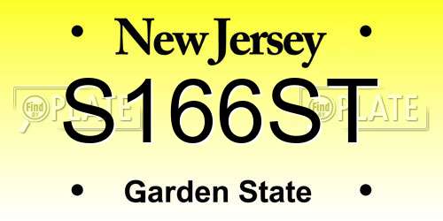 S166ST New Jersey License Plate