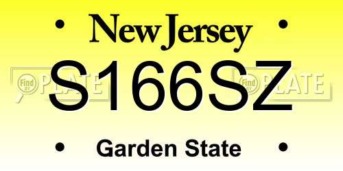S166SZ New Jersey License Plate