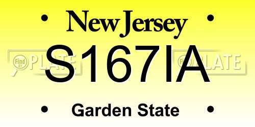 S167IA New Jersey License Plate