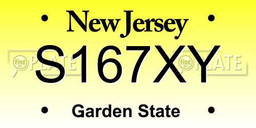 S167XY New Jersey License Plate