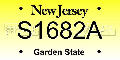 S1682A New Jersey License Plate