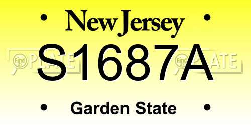 S1687A New Jersey License Plate