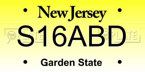 S16ABD New Jersey License Plate