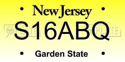 S16ABQ New Jersey License Plate