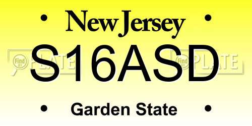S16ASD New Jersey License Plate