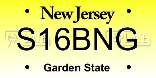 S16BNG New Jersey License Plate