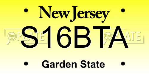 S16BTA New Jersey License Plate