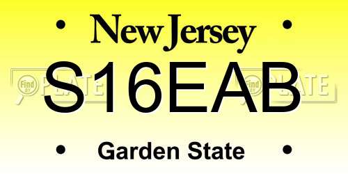 S16EAB New Jersey License Plate
