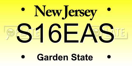 S16EAS New Jersey License Plate