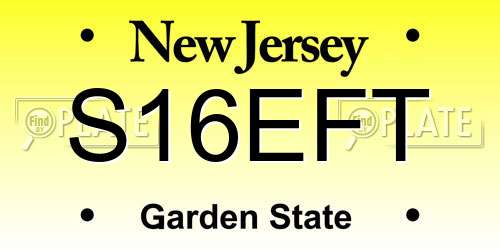 S16EFT New Jersey License Plate