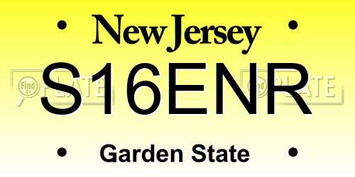 S16ENR New Jersey License Plate
