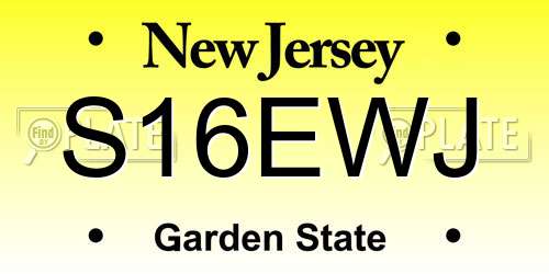 S16EWJ New Jersey License Plate