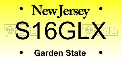 S16GLX New Jersey License Plate