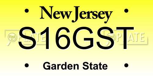 S16GST New Jersey License Plate