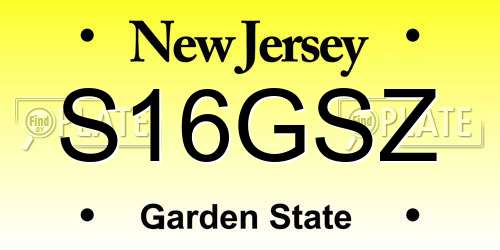 S16GSZ New Jersey License Plate