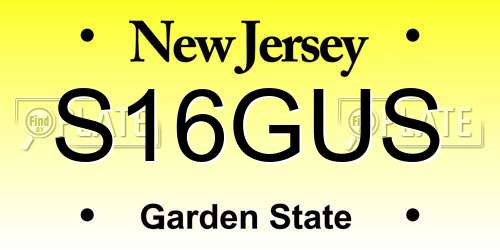 S16GUS New Jersey License Plate