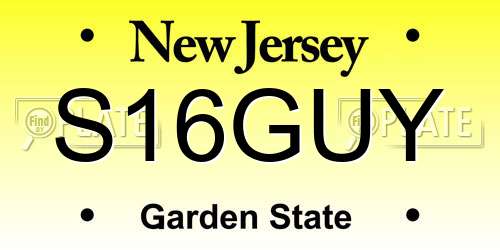 S16GUY New Jersey License Plate