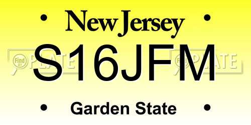 S16JFM New Jersey License Plate