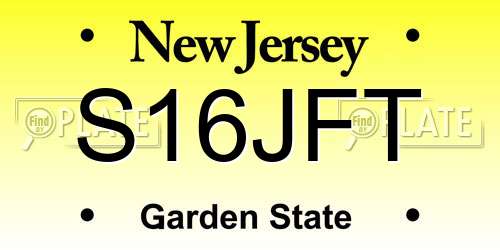 S16JFT New Jersey License Plate