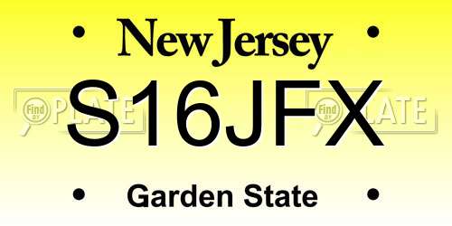 S16JFX New Jersey License Plate
