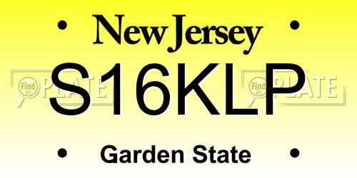 S16KLP New Jersey License Plate