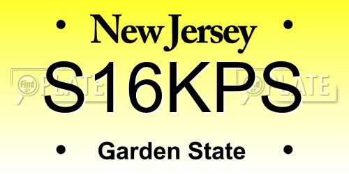 S16KPS New Jersey License Plate