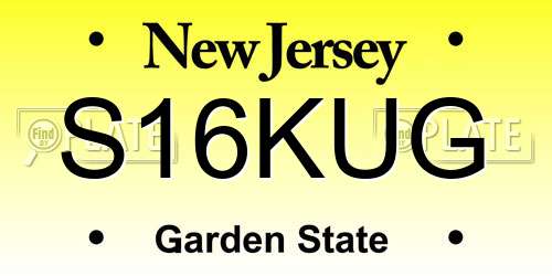 S16KUG New Jersey License Plate