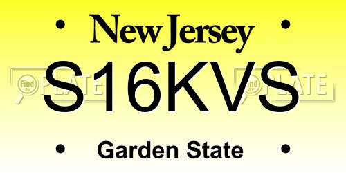 S16KVS New Jersey License Plate