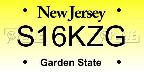 S16KZG New Jersey License Plate