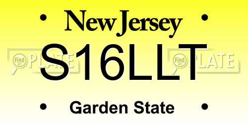 S16LLT New Jersey License Plate