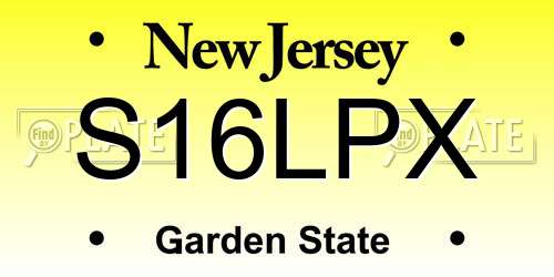 S16LPX New Jersey License Plate