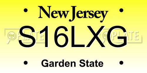 S16LXG New Jersey License Plate