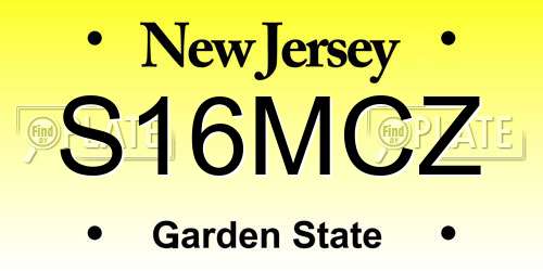 S16MCZ New Jersey License Plate