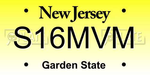 S16MVM New Jersey License Plate