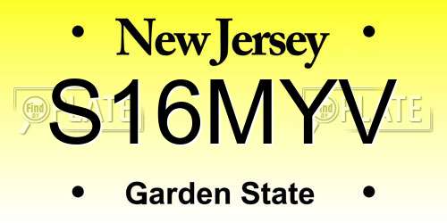 S16MYV New Jersey License Plate