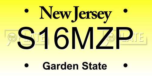 S16MZP New Jersey License Plate
