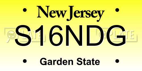 S16NDG New Jersey License Plate