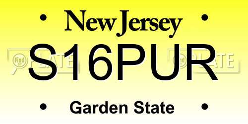 S16PUR New Jersey License Plate