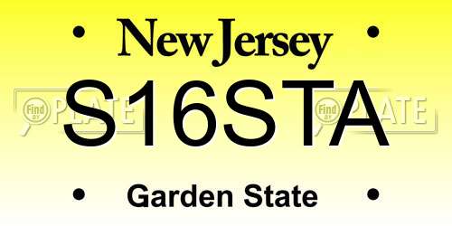 S16STA New Jersey License Plate