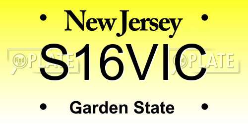 S16VIC New Jersey License Plate