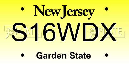 S16WDX New Jersey License Plate