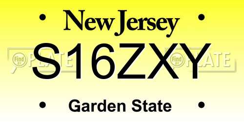 S16ZXY New Jersey License Plate