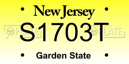 S1703T New Jersey License Plate