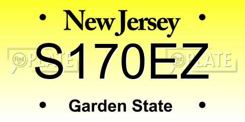 S170EZ New Jersey License Plate