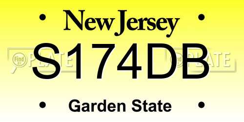 S174DB New Jersey License Plate